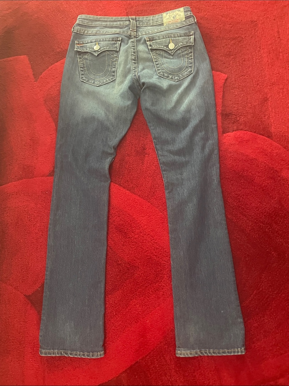 True Religion Women's Straight-Leg Mid Blue Jeans - Picture 2 of 6